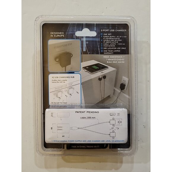 EZ Collection 2-Port USB Charger For Multiple Devices NIP NEW FACTORY SEALED - Picture 2 of 2